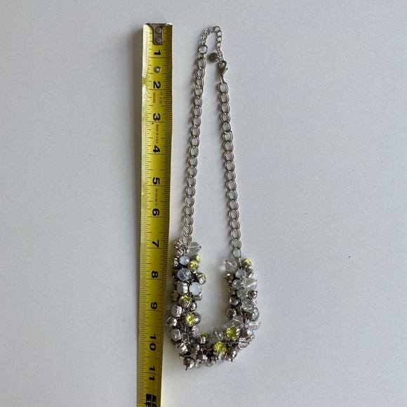 Loft Statement Necklace Silver, White, Green - Picture 6 of 7